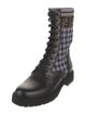 Fendi Zucca FF Logo Leather Combat Boots