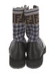 Fendi Zucca FF Logo Leather Combat Boots