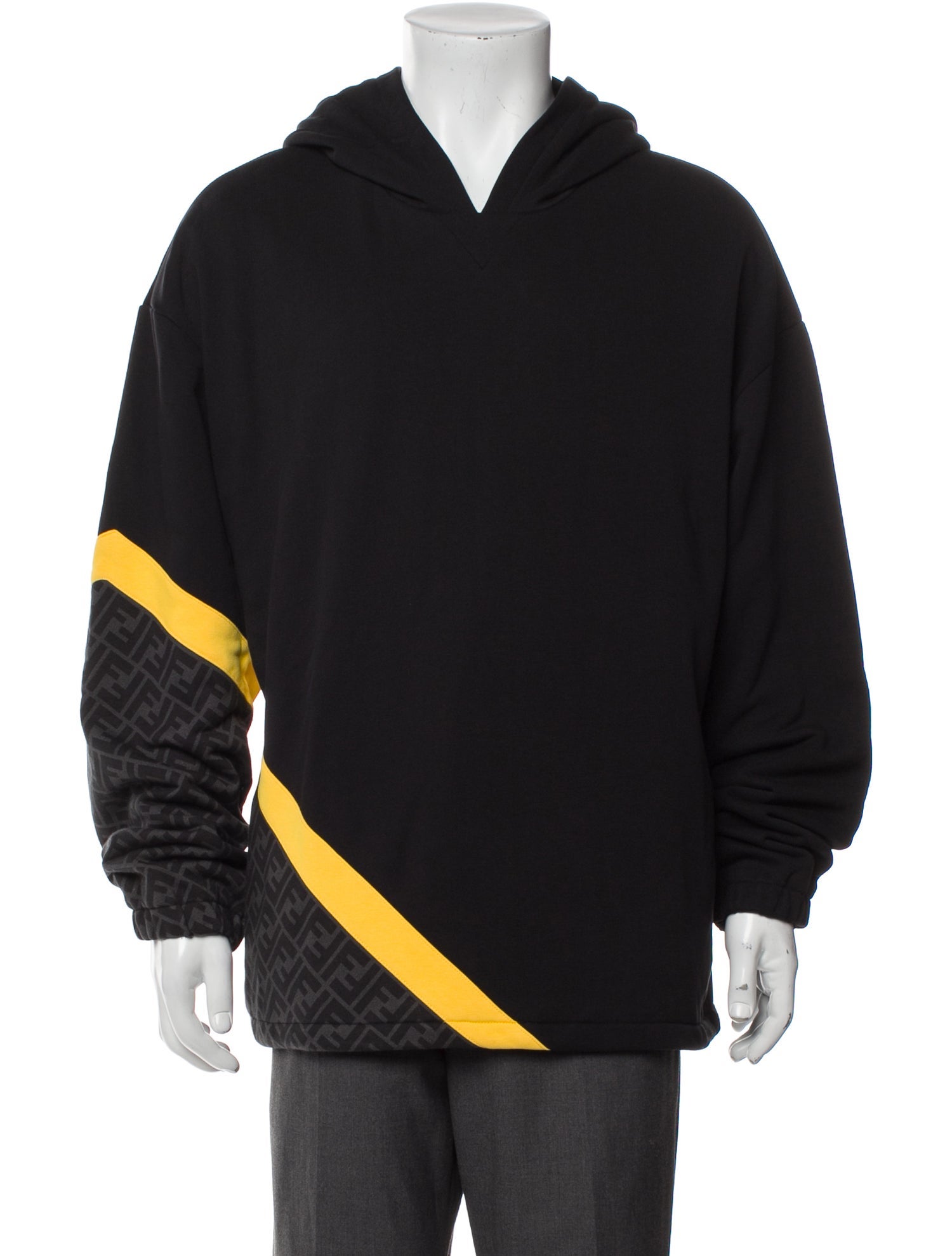 Fendi Zucca FF Logo Colorblock Pattern Hoodie