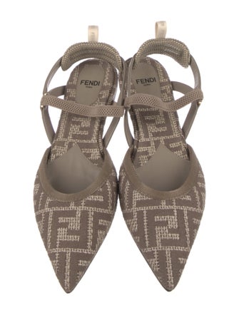 Fendi Zucca FF Logo Printed Slingback Flats