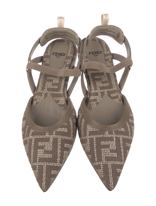 Fendi Zucca FF Logo Printed Slingback Flats