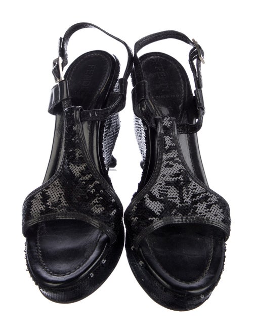 Fendi Sequins Slingback Sandals