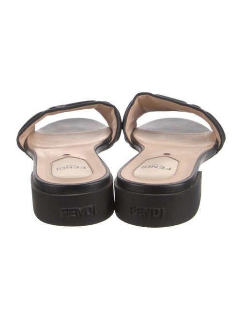 Fendi Zucca FF Logo Leather Slides