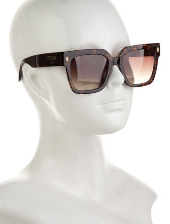 Fendi Zucca FF Logo Oversize Sunglasses