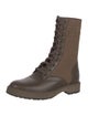Fendi Zucca FF Logo Leather Combat Boots