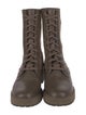 Fendi Zucca FF Logo Leather Combat Boots