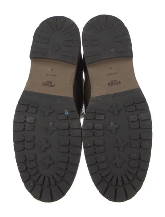 Fendi Zucca FF Logo Leather Combat Boots