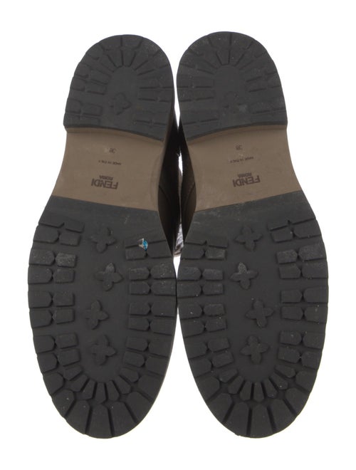 Fendi Zucca FF Logo Leather Combat Boots