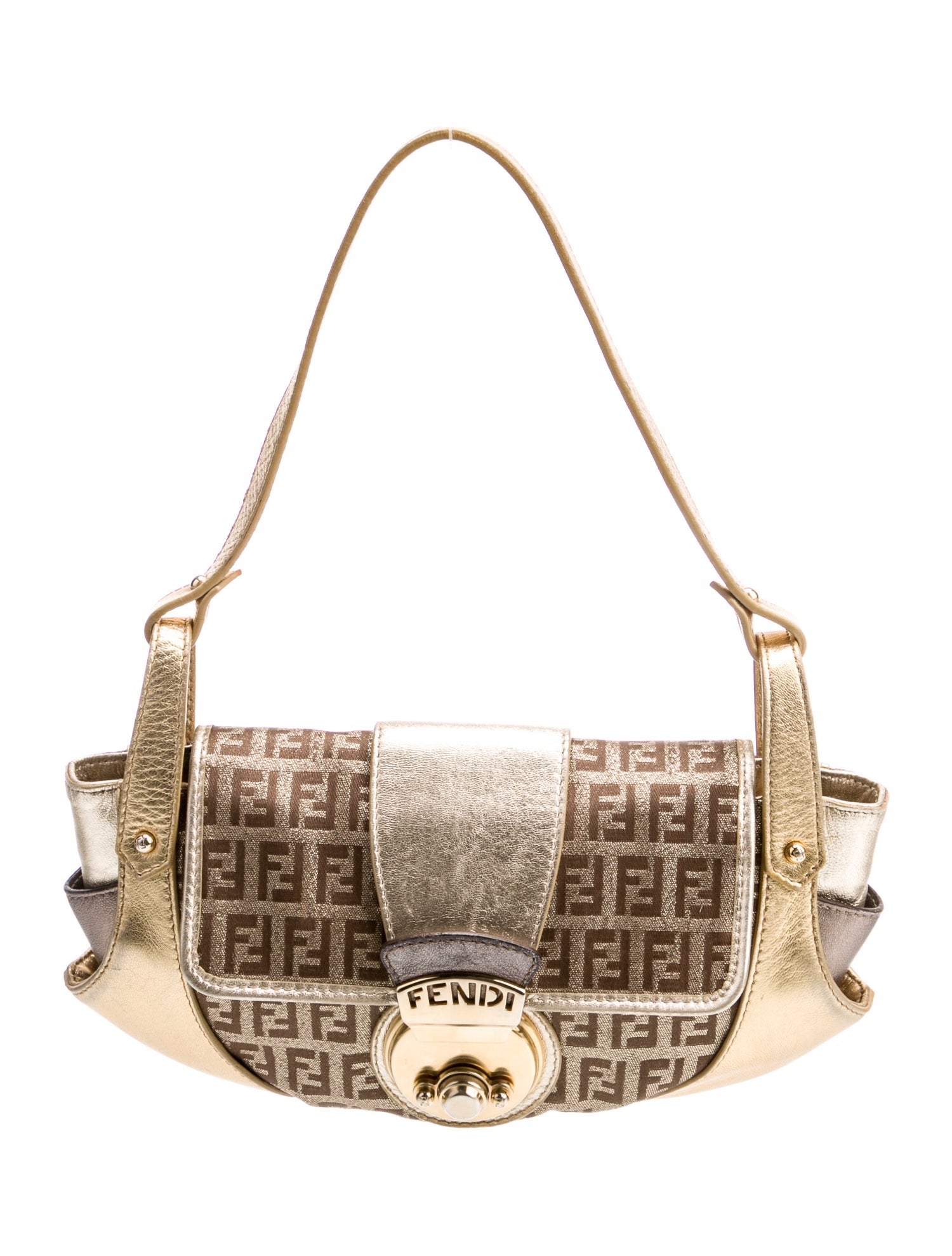 Fendi Zucchino FF Shoulder Bag Vintage