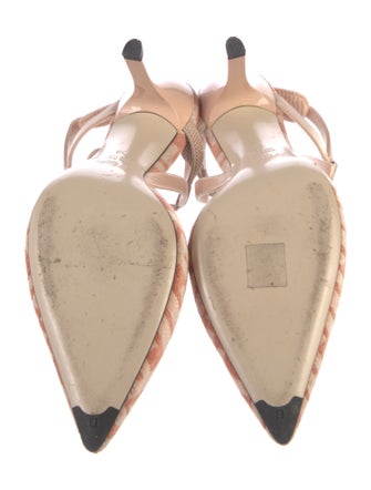 Fendi Zucca FF Logo Terry Cloth Slingback Pumps