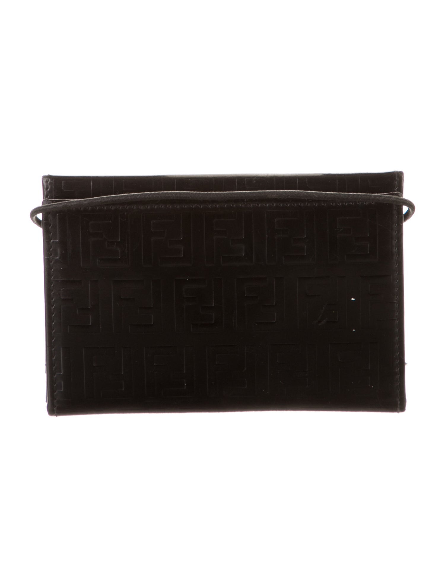 Fendi Zucchino FF Logo Leather Card Holder