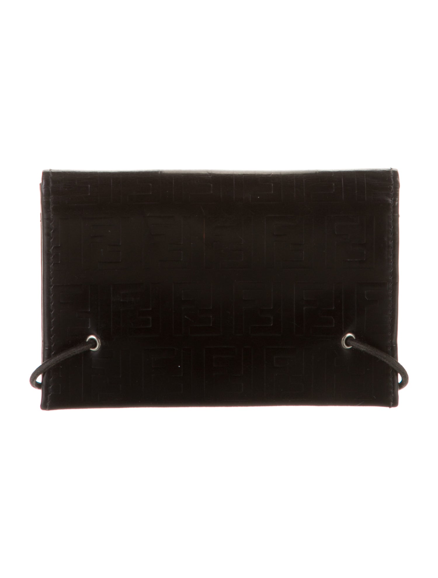 Fendi Zucchino FF Logo Leather Card Holder