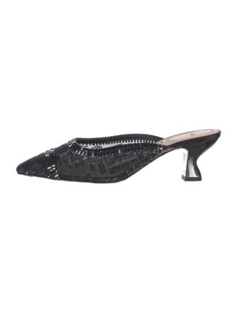 Fendi Mesh Crystal Embellishments Mules