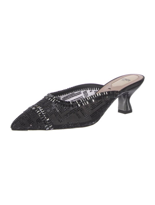 Fendi Mesh Crystal Embellishments Mules