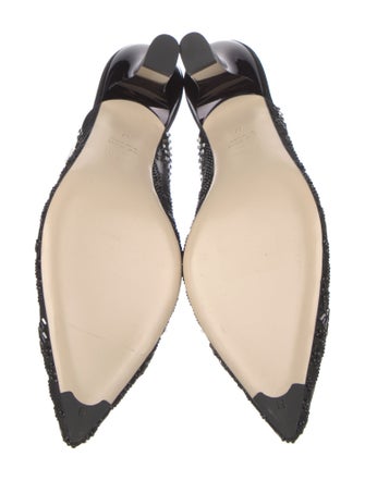 Fendi Mesh Crystal Embellishments Mules