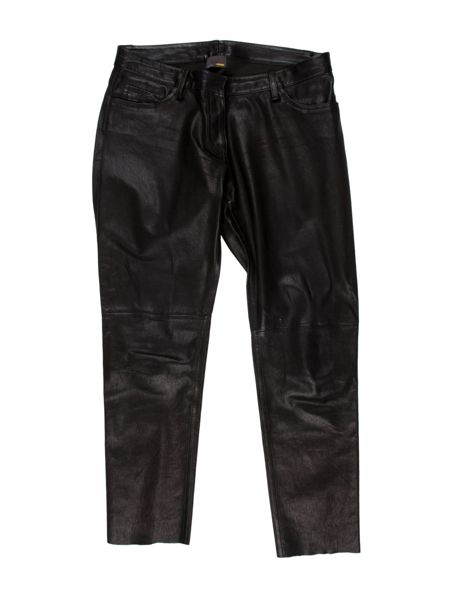 Fendi Leather Straight Leg Pants