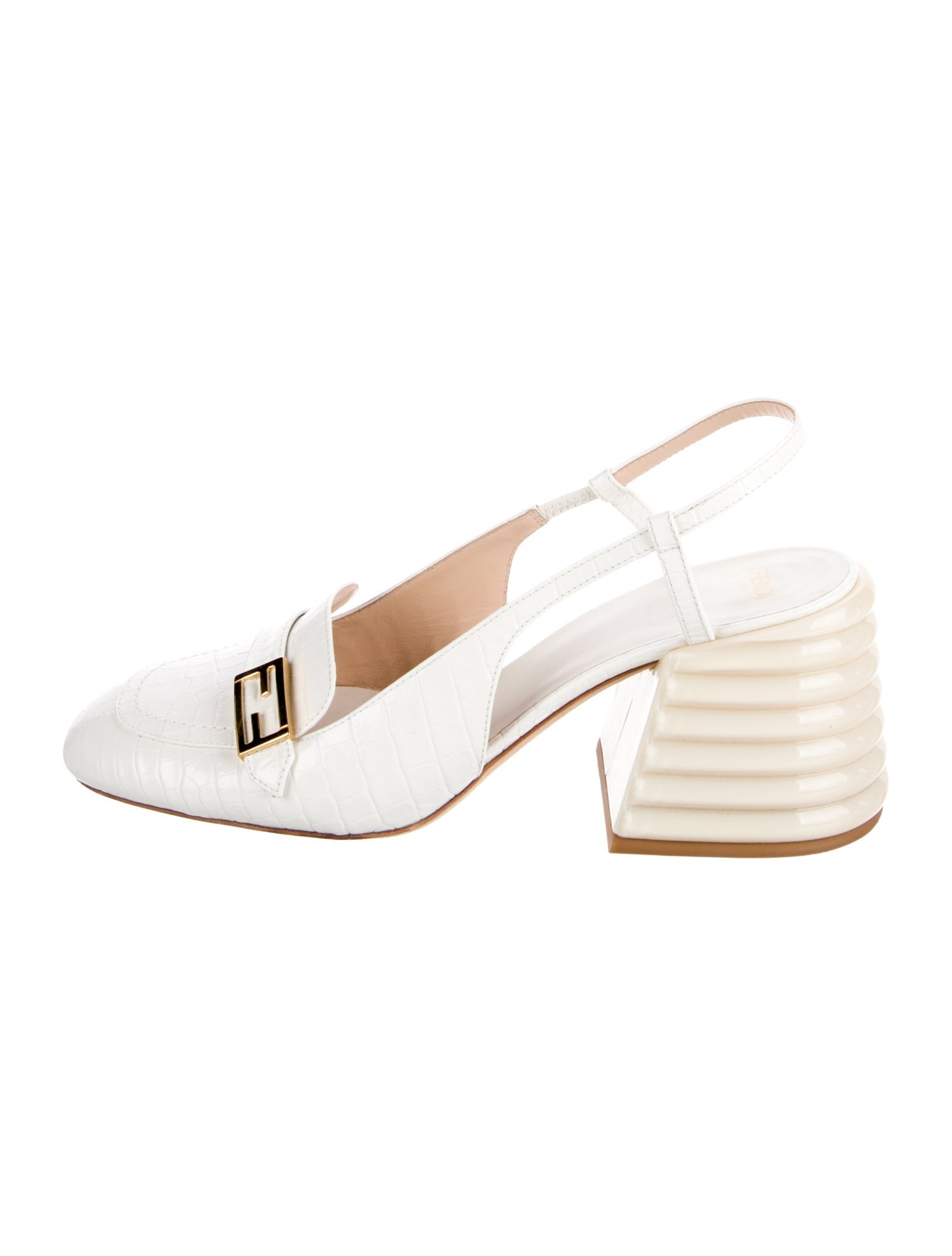 Fendi Crocodile Slingback Pumps