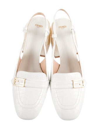 Fendi Crocodile Slingback Pumps
