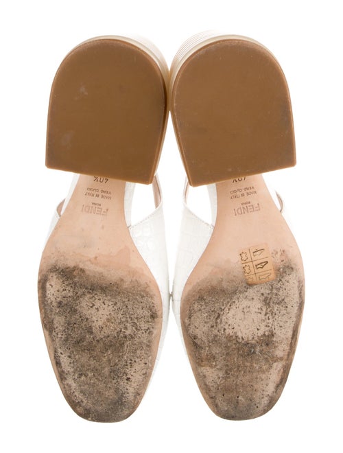 Fendi Crocodile Slingback Pumps