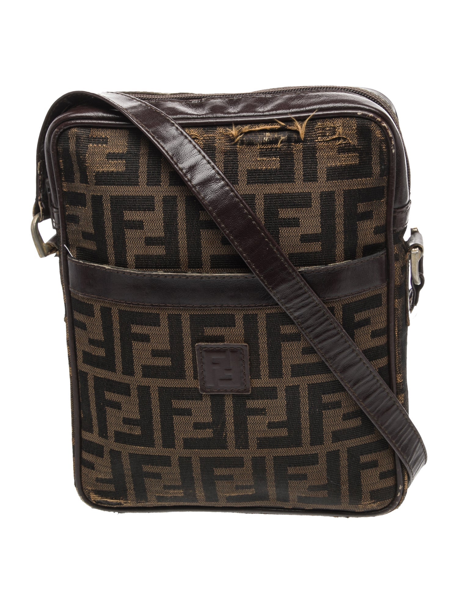 Fendi Zucca FF Messenger Bag Vintage