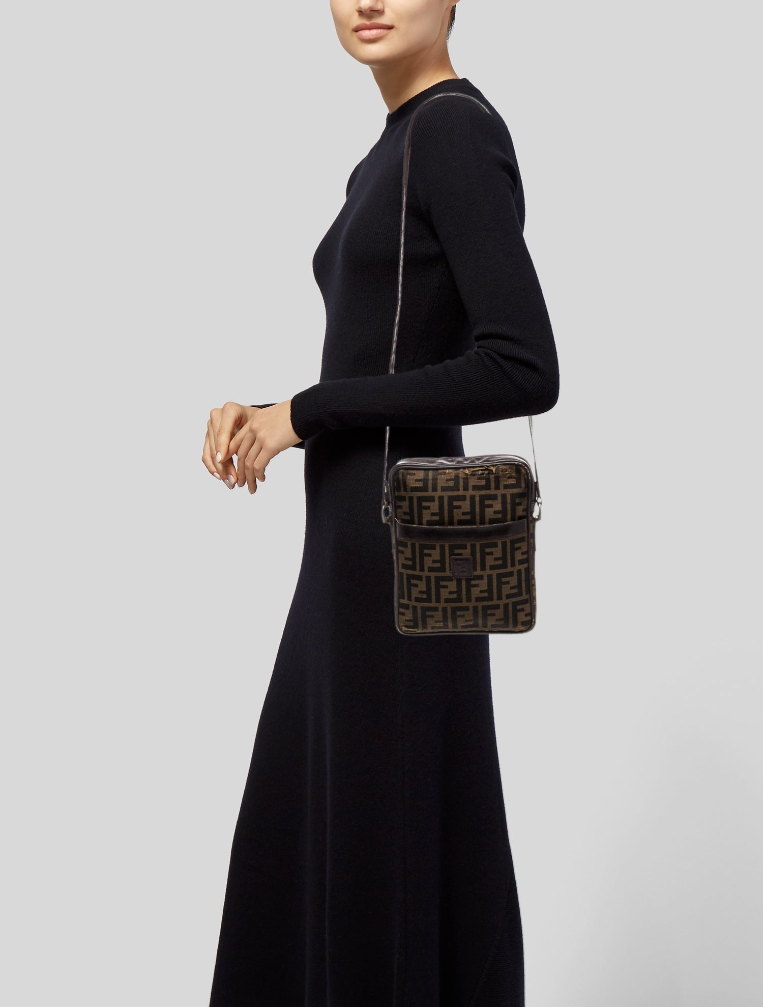 Fendi Zucca FF Messenger Bag Vintage