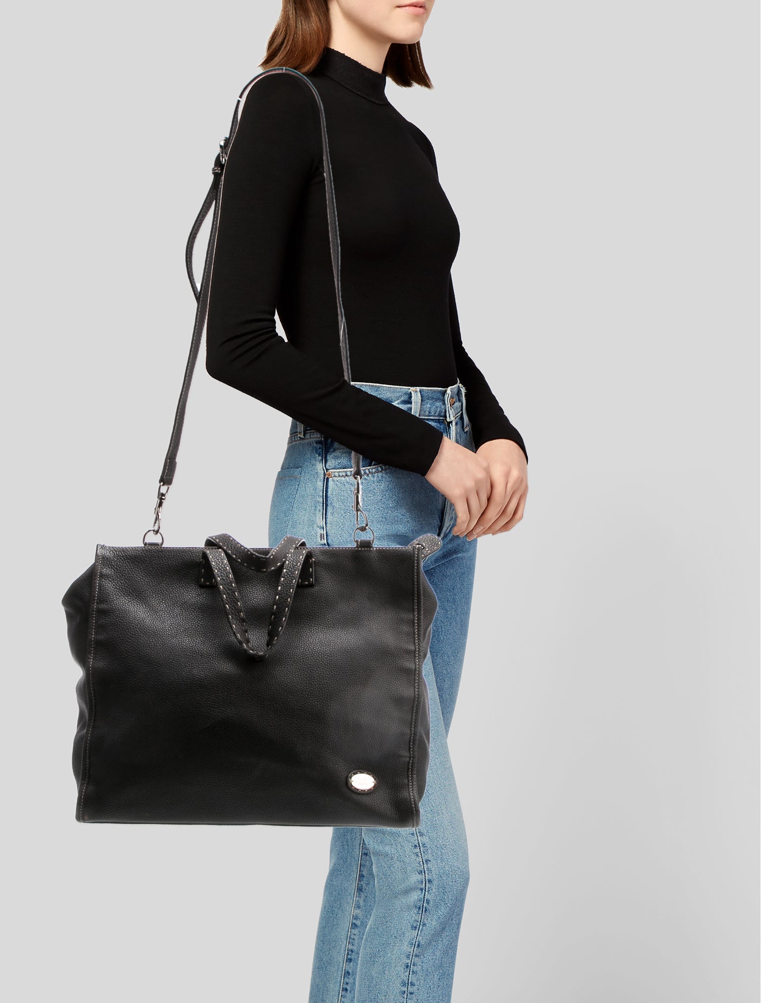 Fendi Leather Top Handle Bag