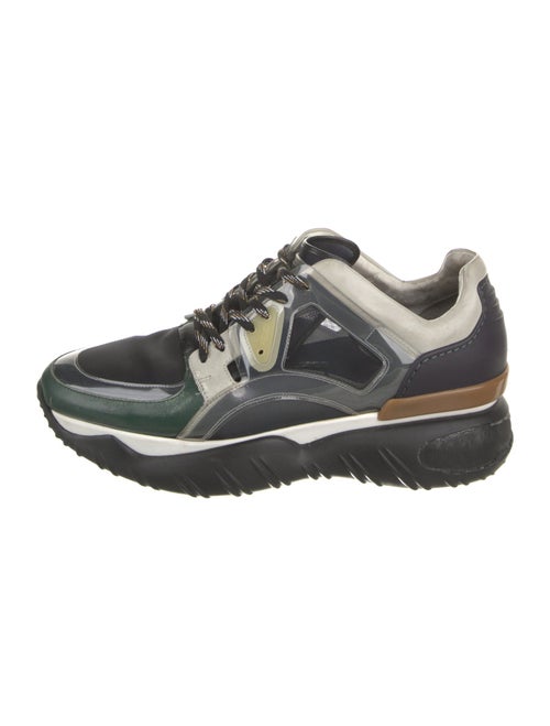 Fendi Leather Colorblock Pattern Sneakers