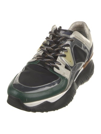 Fendi Leather Colorblock Pattern Sneakers