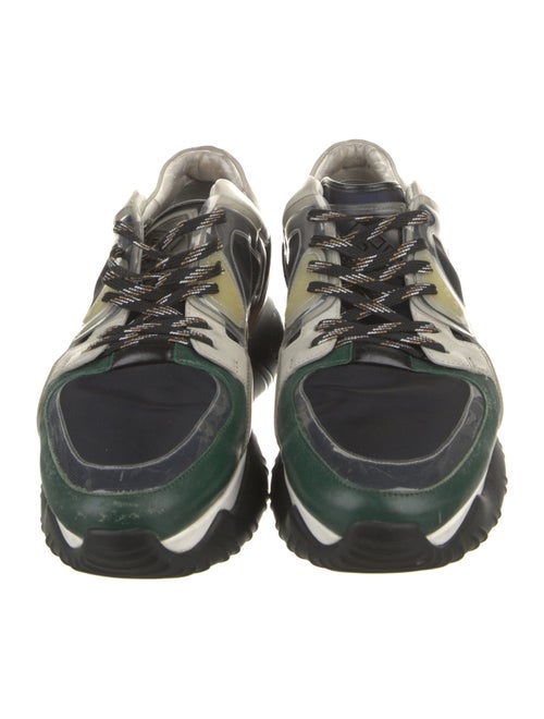 Fendi Leather Colorblock Pattern Sneakers