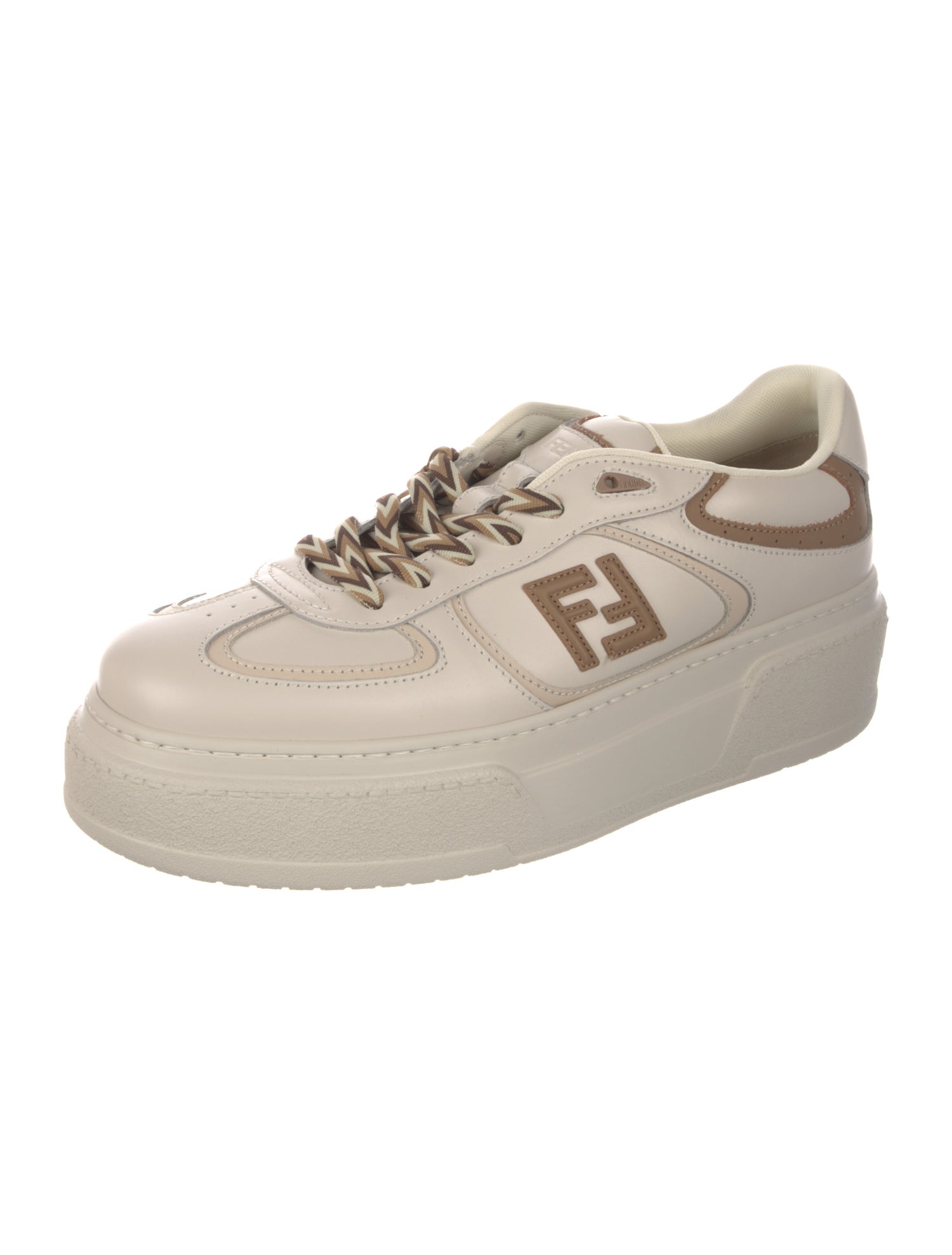Fendi Zucca FF Logo Leather Sneakers w/ Tags