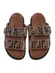 Fendi Zucca FF Logo Leather Slides