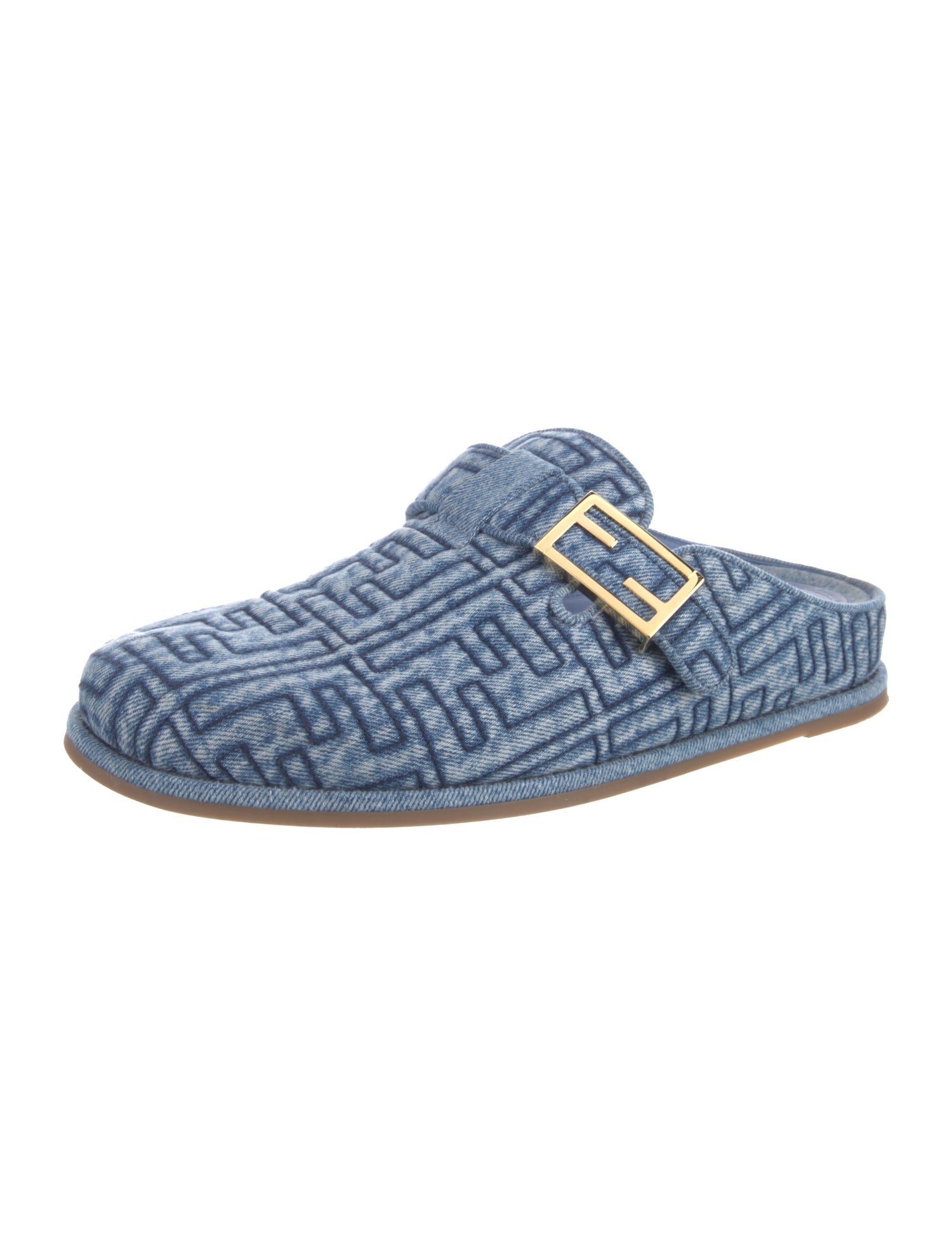 Fendi Denim Printed Mules