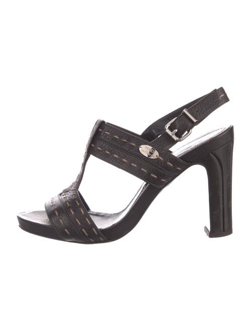 Fendi Selleria Leather Slingback Sandals