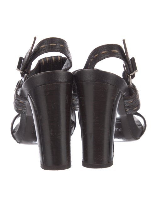 Fendi Selleria Leather Slingback Sandals