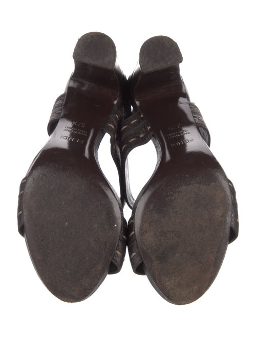 Fendi Selleria Leather Slingback Sandals