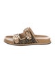 Fendi Zucca FF Logo Leather Slides