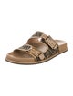 Fendi Zucca FF Logo Leather Slides