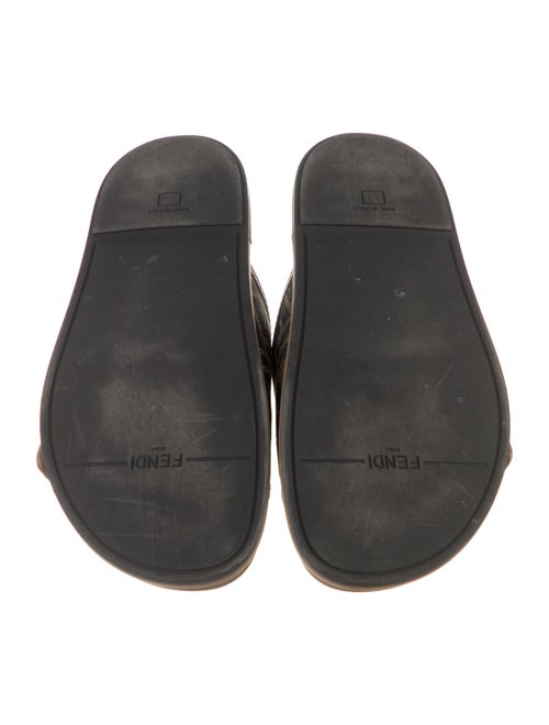 Fendi Zucca FF Logo Leather Slides