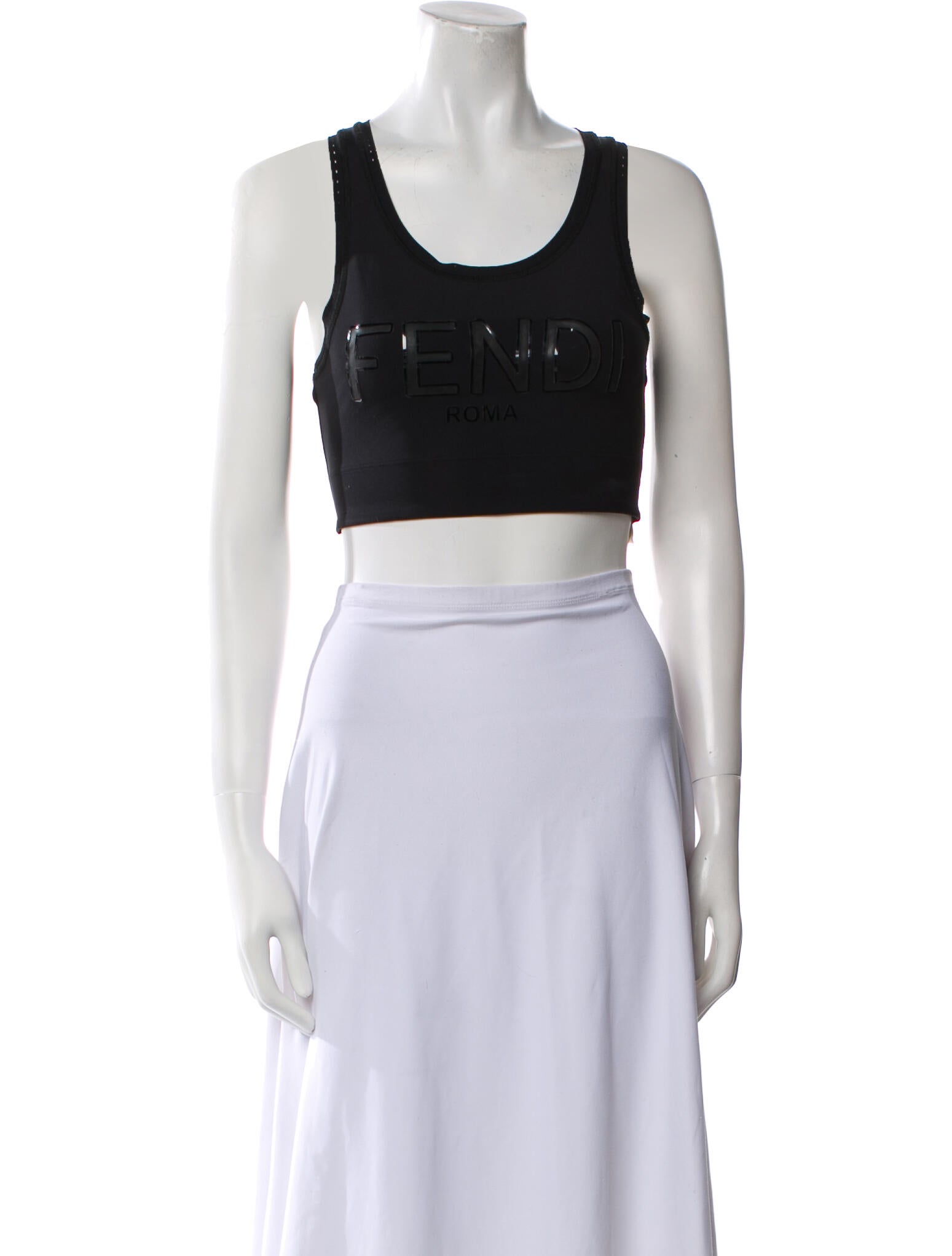 Fendi Nylon Scoop Neck Crop Top