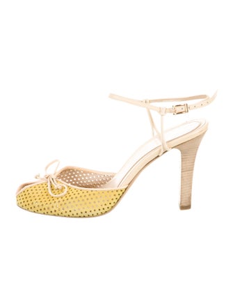 Fendi Leather Lasercut Accents Sandals