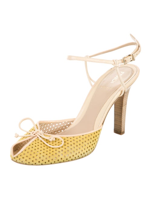 Fendi Leather Lasercut Accents Sandals