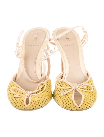 Fendi Leather Lasercut Accents Sandals