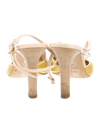 Fendi Leather Lasercut Accents Sandals