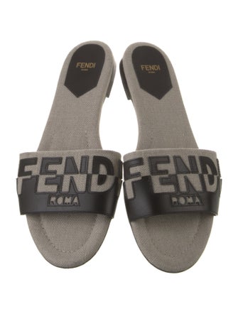 Fendi Canvas Graphic Print Slides