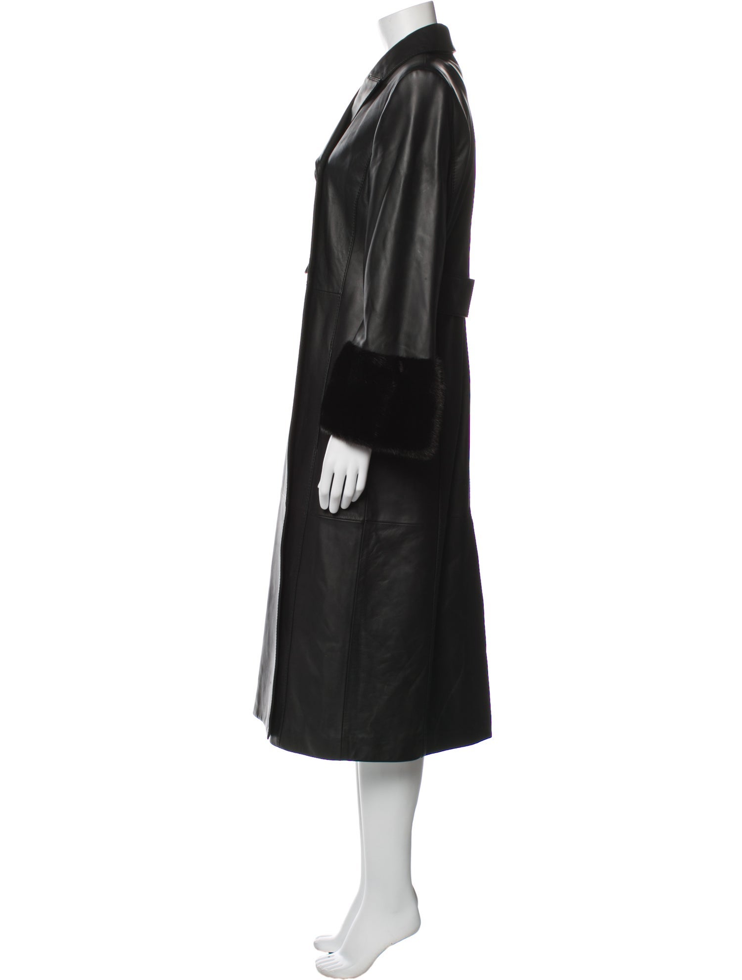 Fendi Lamb Leather Trench Coat
