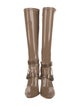 Fendi Zucca FF Logo Patent Leather Lace-Up Boots