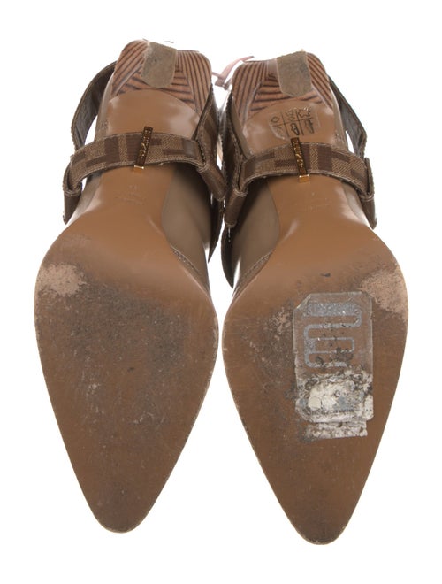 Fendi Zucca FF Logo Patent Leather Lace-Up Boots