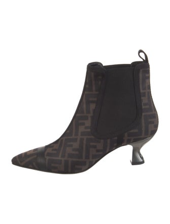 Fendi Zucca FF Logo Printed Chelsea Boots
