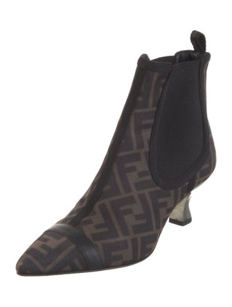 Fendi Zucca FF Logo Printed Chelsea Boots