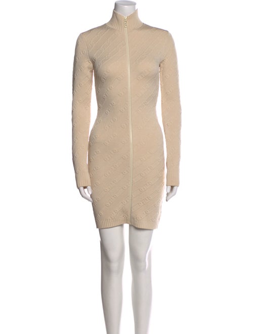 Fendi Mock Neck Mini Dress